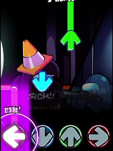 Short Version-Black Vs Crewmate with-Gun FNF Battle #FNF