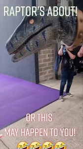 I don't think Dan's life has ever been the same since this moment! Raptor loves Dan! #love #Smiles #fun #entertainer #velociraptor #jurassic #funnymoments #funnyposts #funny #dinosaurs #RaptorsWorldUK #scare #jumpscare #prank | Raptors World - Roarsome Dinosaur Entertainment