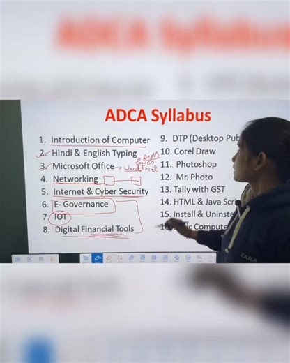 Naincy Ma'am on Instagram: "ADCA Syllabus #instagram #shorts #naincymamcomputer #reels . . #trending"
