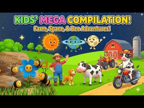 🔴 LIVE: Kids' Mega Cartoon Party! Farm, Space & Bees 🚜🚀