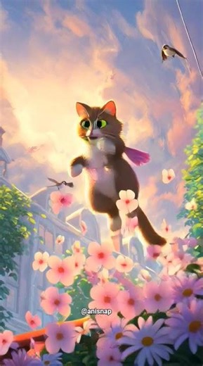Flying cat in the sky#flyingcat #magiccat #animalmagic#cutepets