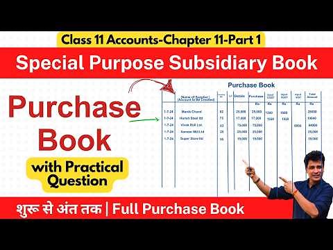 Purchase Book | Special Purpose Subsidiary Books | Class 11 Accounts | Chapter 11 | Part 1