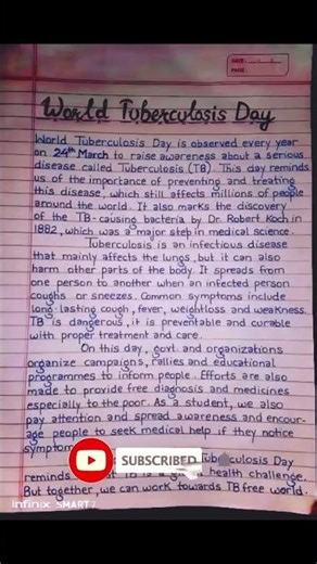 World Tuberculosis Day Poster ✍️ | Easy Handwriting Project | TB Awareness (24 March)