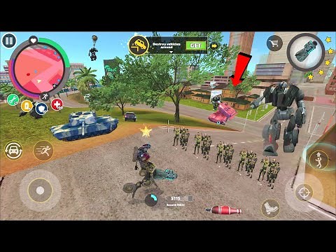 Rope Hero Vice Town (Transformer Bike Robot Fight Mafia Car Police and Robot) - Android Gameplay HD