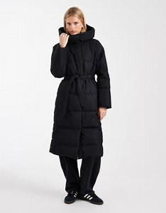 ONLY belted puffer coat in black | ASOS