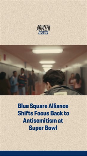 The Blue Square Alliance Against Hate (BSA), Robert Kraft's foundation fighting antisemitism, had returned to the Super Bowl with a $15 million ad focused on standing up to Jewish hate. The 30-second spot shows a teenage boy being bullied at school who finds an antisemitic sticky note on his backpack. The ad reveals that 2 in 3 Jewish teens have experienced antisemitism and encourages viewers to "share the square." Directed by Jake Scott, "Sticky Note" is part of BSA's #BlueSquare campaign promo