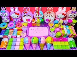 RainbowSlimemixing random with pipingbags Mixing many thingsinto slime!Satisfyingglitterslime!#550