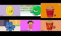 Mix of 6 videos from youtube : bfdi auditions 5 other versions 20-100