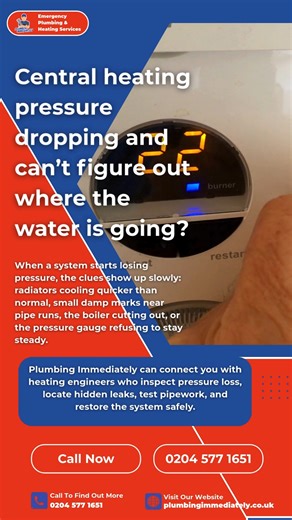 Central heating pressure dropping and can’t figure out where the...