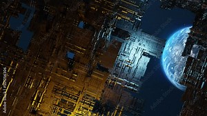 3d animation - Model of alien Sci-fi city