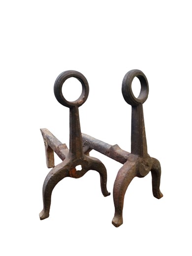 Antique Hand Forged Iron Andirons: Rustic Fireplace Hearth Decor - Etsy