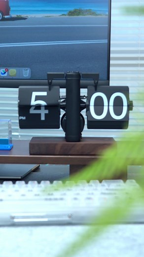 Who can resist a clock that can watch time “turn the pages”?#desksetup #deskclock