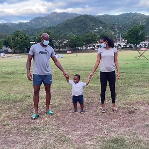So we did this challenge to see who our child would run to😂😂 | Asafa Powell