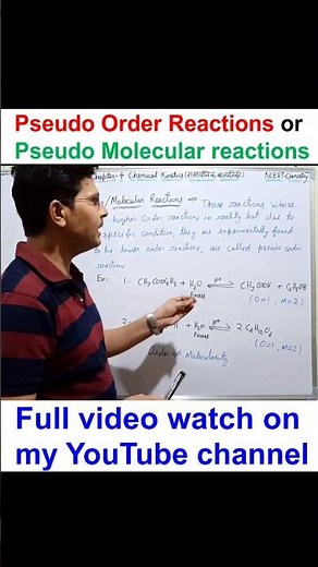 Pseudo Order Reactions || Pseudo Molecular Reaction || Chadam koti ki abhikriya || 12th | JEE | NEET