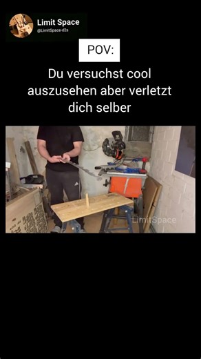 Unfall in Werkstatt beim Schwert schwingen… #deutschememes #fy #handwerk