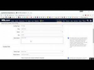 KSL Classified Posting Tutorial