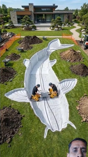 Building a Giant Koi Fish Pond in My Backyard #shorts