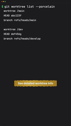 Git Worktree: Instantly Check Which Branch Each Worktree Uses #Shorts