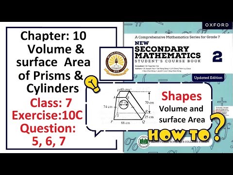 Exercise 10C Question 5, 6, 7 – (Volume) Complete solution – APS Math Class 7.