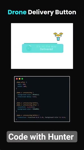 Drone delivery button animation #codewithhunter #pythonprogramming #viral #coding