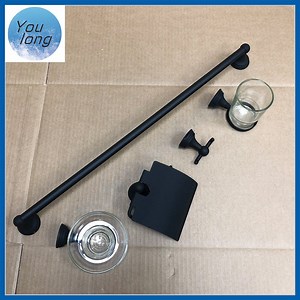 [Hot Item] China Sanitary Hotel Matte Black Toilet Washroom Bathroom Products Accessories Set