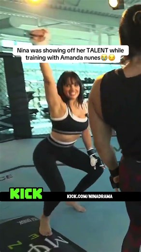 Nina was showing off her TALENT while training with Amanda nunes #ninadrama