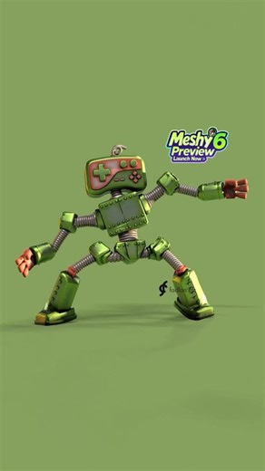 Logo Animation 3d Reveal on Instagram: "Comment YES if you want me to create a short tutorial on this animated robot 🤓 Most of the process was done using Meshy AI, a Most User-Friendly AI 3D Model Generator that can turn an image and text prompt into a 3D robot model. The rest of the workflow is finished in Blender 3D for refinement and final touches. What makes this Most Powerful is that the 3D model generated with Meshy.ai can be fully rigged and animated, exactly like the robot you see comin