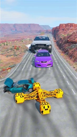 Colorful Small to Big Cars vs Giant Hammer 84 - BeamNG.drive