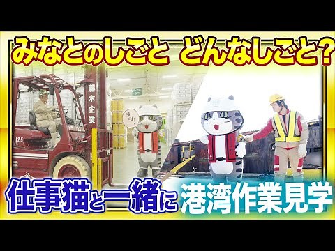 【関東運輸局】港湾運送紹介動画第１弾「みなとのおしごと どんなしごと？ ～仕事猫（関東地整ver）と行く港湾物流の仕事見学～」