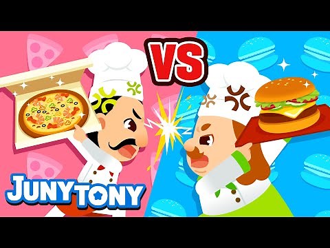 Pizza vs. Hamburger 🍕🍔 | VS Songs for Kids | Food Songs | Preschool Songs | JunyTony
