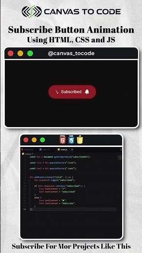 Animated Subscribe Button using HTML CSS & JS| Button Animation CSS #cssanimation #cssbutton
