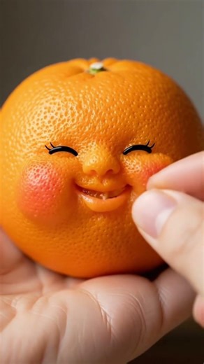 ‎Ultra Realistic Kawaii Orange 🍊 | Tiny Food Face Macro ASMR #oddlysatisfying #food #asmr #reels