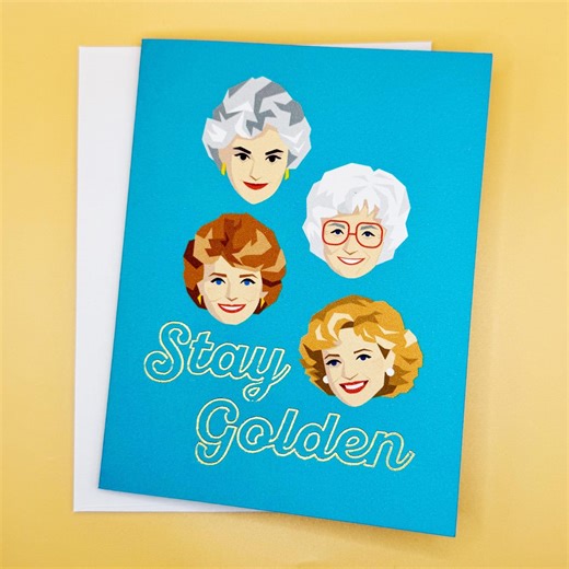 Stay Golden Greeting Card Retro 80s Friends Card: Vintage TV Inspired Senior Squad - Etsy