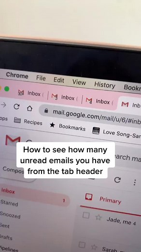 How to see how many unread emails you have from the tab header #emailhack #gmail #workfromhome