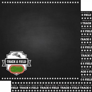 Scrapbook Customs Sports Track and Field Chalkboard Paper