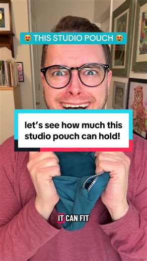 LOOK AT HOW MUCH IT CAN FIT 😻 I will quite literally never be without this studio pouch, which has enough room to fit all of my creative tools. What an incredible creation! #studiopouch #creativity #arttools #arttok #plannertok