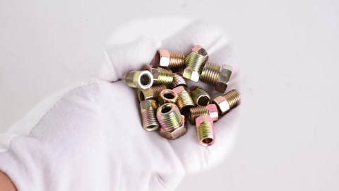 MuHize Brake Line Fitting Kit - 35 PCS Brake Line Nuts Assortment for Inverted Flares on 3/16" (19 Fittings) and 1/4" (16 Fittings) Brake Line Tube