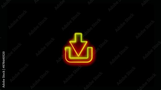 Video downloader icon. 4K Loading Icon With Technology Glitch 4k animation