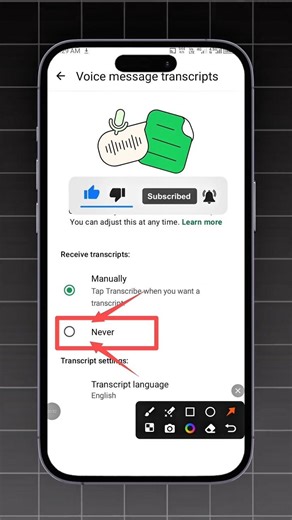 How to disable voice transcript in Whatsapp