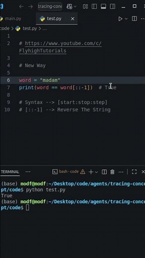 Stop Using Loops! 🔥 Palindrome in 1 Line 🚀 #python #pythonforbeginners #pythonprogramming #coding