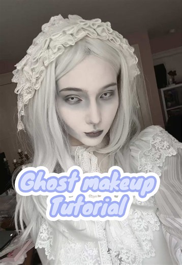Genuinely loved this look sm #halloween #halloweencostume #makeup #makeuptutorial #ghost Halloween makeup tutorial, Halloween costume, inspiration, Halloween costume ideas, spooky makeup tutorial, ghost makeup tutorial, special effects makeup, scary makeup