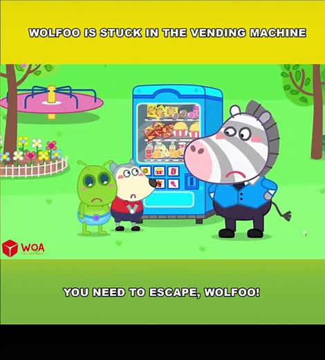 Oh no, Wolfoo is stuck in the #vendingmachine! #woavideo #woanetwork #wolfoo #animation
