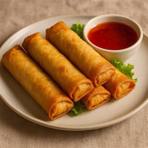 Crispy Chicken Spring Rolls Ingredients:🧑‍🍳 • Spring roll wrappers – 20 sheets • Chicken mince – 300 g • Cabbage (finely shredded) – 1 cup • Carrot (julienned) – ½ cup • Capsicum (thin sliced) – ¼ cup • Garlic (minced) – 1 tbsp • Soy sauce – 2 tbsp • Black pepper – ½ tsp • Salt – ½ tsp (or to taste) • Cornstarch – 2 tbsp • Water – 3 tbsp • Oil – for deep frying Instructions:💁 1. Heat 1 tbsp oil in a pan on medium heat. 2. Add garlic and sauté for a few seconds until fragrant. 3. Add chicken m