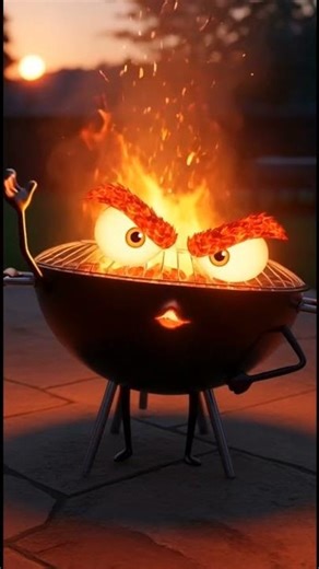 Confident Watermelon at Backyard BBQ 🍉🔥 | Pixar Style Animation #Shorts