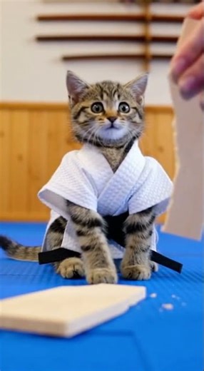 Watch this kitten master ninja moves #karatekitty #cats #kitten