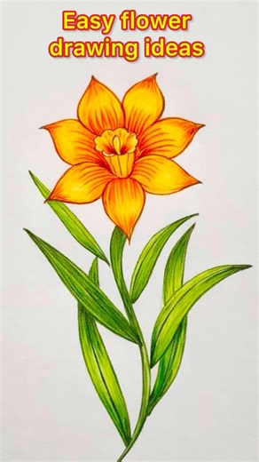 Easy flower drawing tutorial #flowersdrawing #shorts #viraldraw #kidsschooldrawing #drawingclasses