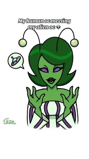 My human oc meeting my alien oc 👽💚 #shorts #oc #alien
