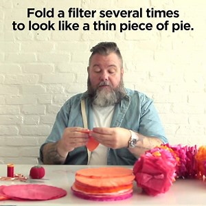 This DIY garland is so simple and bright! It's made from dyed coffee filters! I made one that's 10 feet long for my mantle! 🎄 Learn how to make it: http://www.sweetpaulmag.com/crafts/dyed-coffee-filter-garland | Sweet Paul Magazine