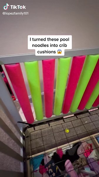 DIY Pool Noodle Crib Cushions for Moms and Babies 😱
