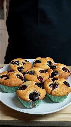 Homemade Cherry Muffins with Seasonal Cherries